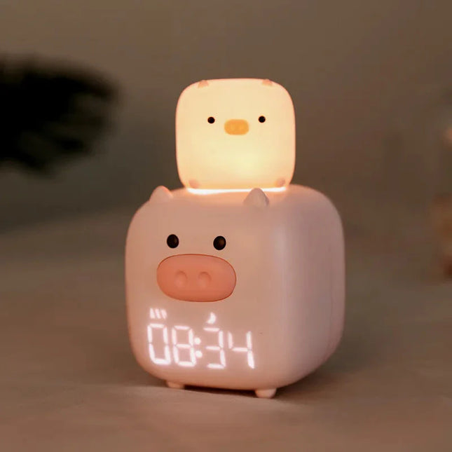 Różowy budzik świnka dla dziecka