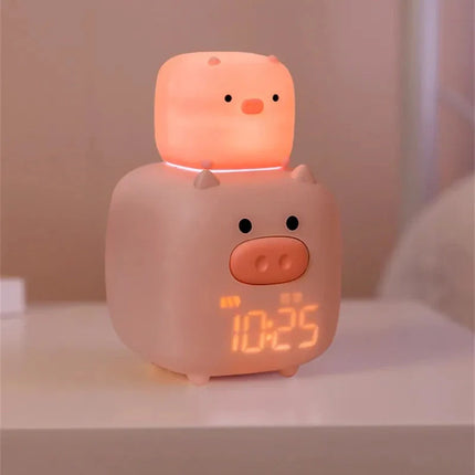 Różowy budzik świnka dla dziecka
