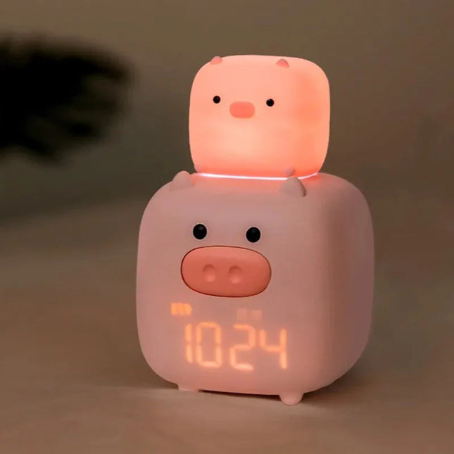 Różowy budzik świnka dla dziecka