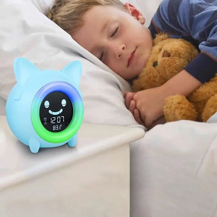 Cyfrowy budzik kotek z lampką nocną