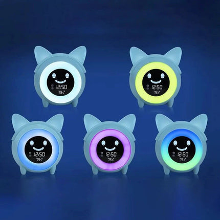 Cyfrowy budzik kotek z lampką nocną