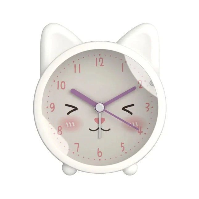Analogowy budzik dla dziewczynki w kształcie kota