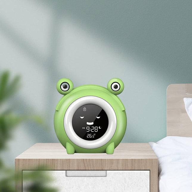 Zielony budzik żabka trener snu