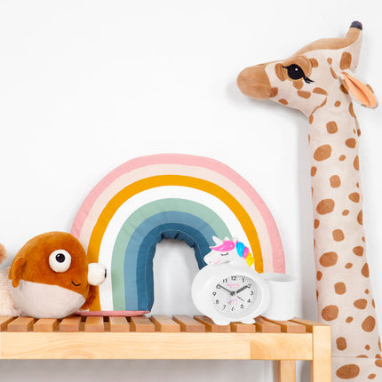 Dziecięcy budzik jednorożec z przybornikiem