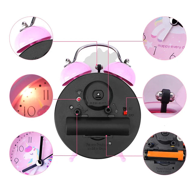 Różowy budzik jednorożec dla dziewczynki