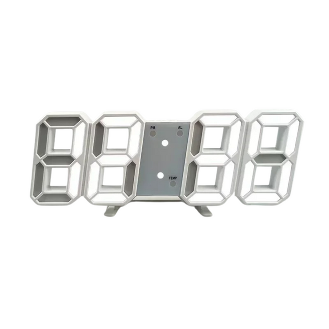 Cyfrowy zegar ścienny 3D z budzikiem