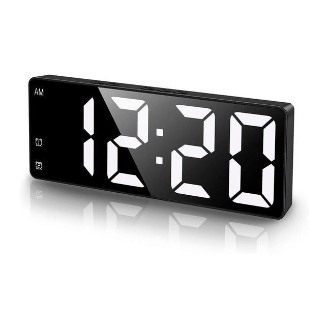 Lustrzany budzik LED na baterie