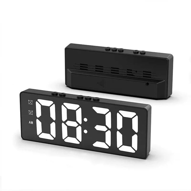 Lustrzany budzik LED na baterie