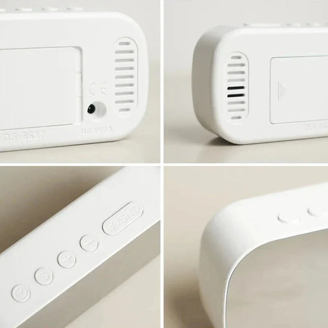 Lustrzany budzik z dużymi cyframi