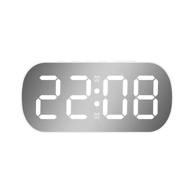 Lustrzany budzik LED zasilany sieciowo