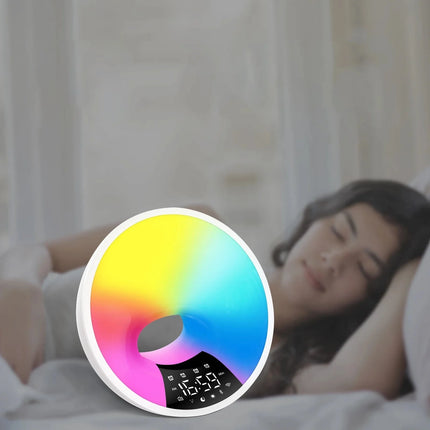 Okrągła lampa budzik symulator wschodu