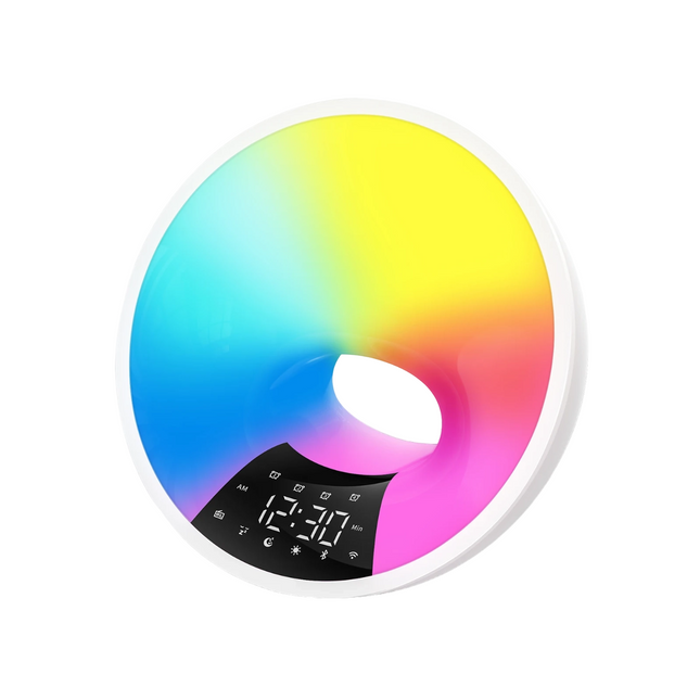 Okrągła lampa budzik symulator wschodu