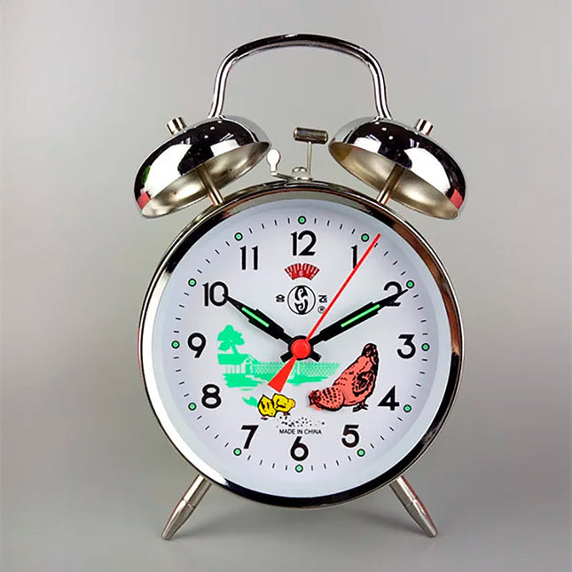 Klasyczny budzik mechaniczny z sekundnikiem