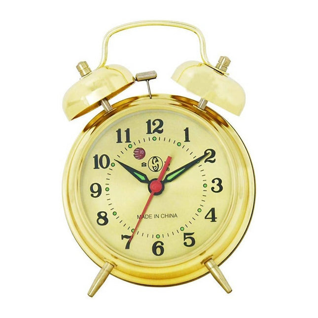 Klasyczny nakręcany budzik z alarmem