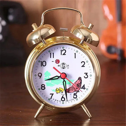 Głośny budzik mechaniczny z podwójnym dzwonkiem