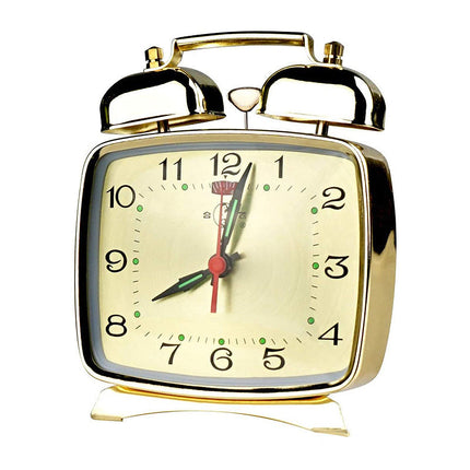 Mały klasyczny budzik mechaniczny nakręcany