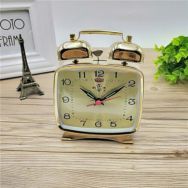 Mały klasyczny budzik mechaniczny nakręcany