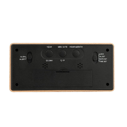 Drewniany budzik elektroniczny z wyświetlaczem LCD