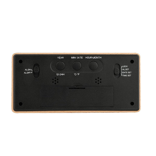 Drewniany budzik elektroniczny z wyświetlaczem LCD