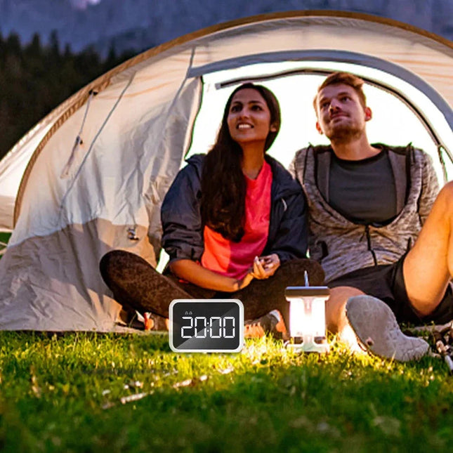 Mały składany budzik cyfrowy z lustrem