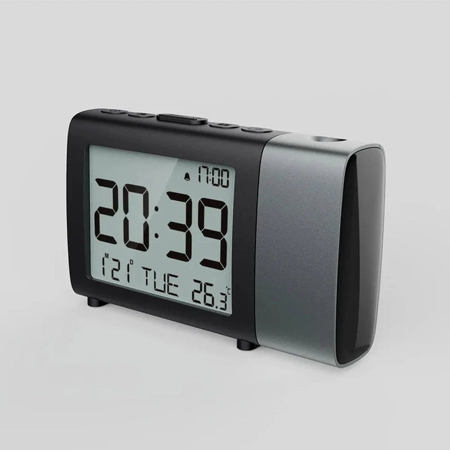 Budzik projekcyjny zasilany na baterie