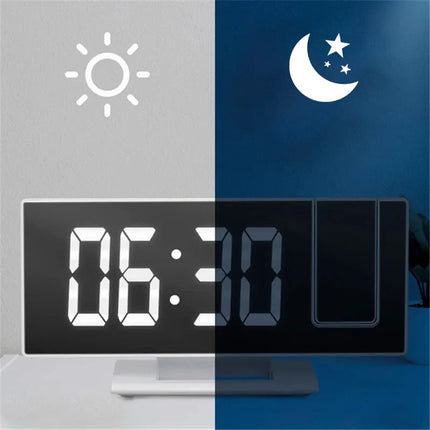 Lustrzany budzik z projektorem biały