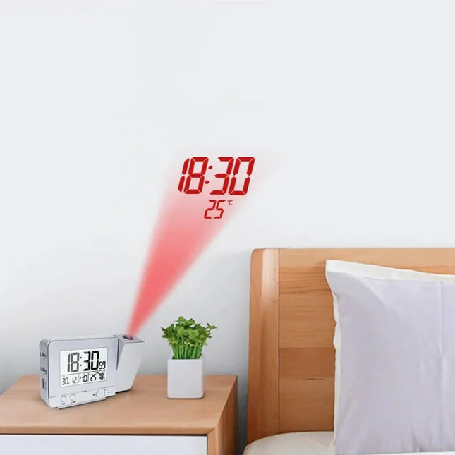 Budzik z projektorem godziny i temperatury