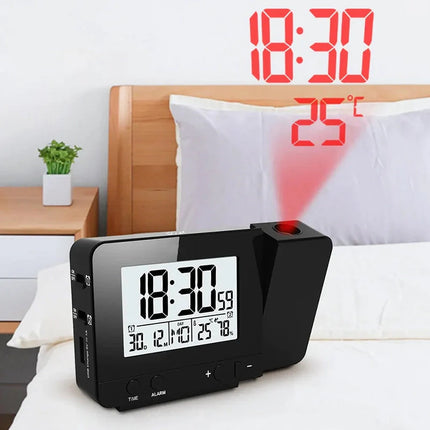 Budzik z projektorem godziny i temperatury