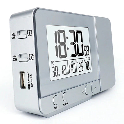 Budzik z projektorem godziny i temperatury