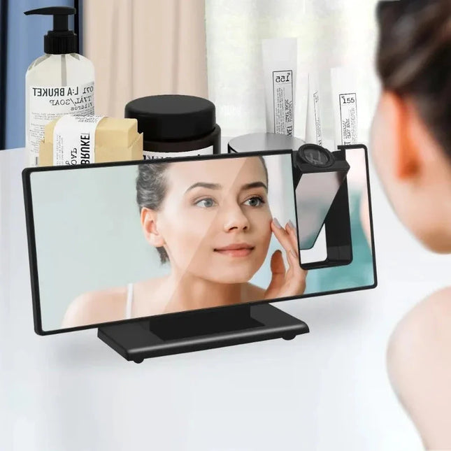 Czarny lustrzany budzik z projektorem