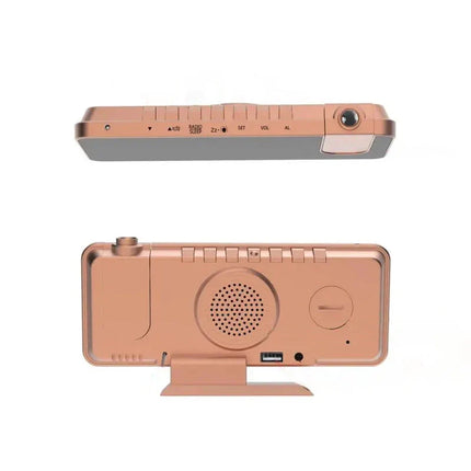 Budzik z projektorem różowe złoto