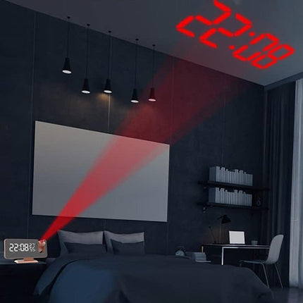 Budzik z projektorem różowe złoto