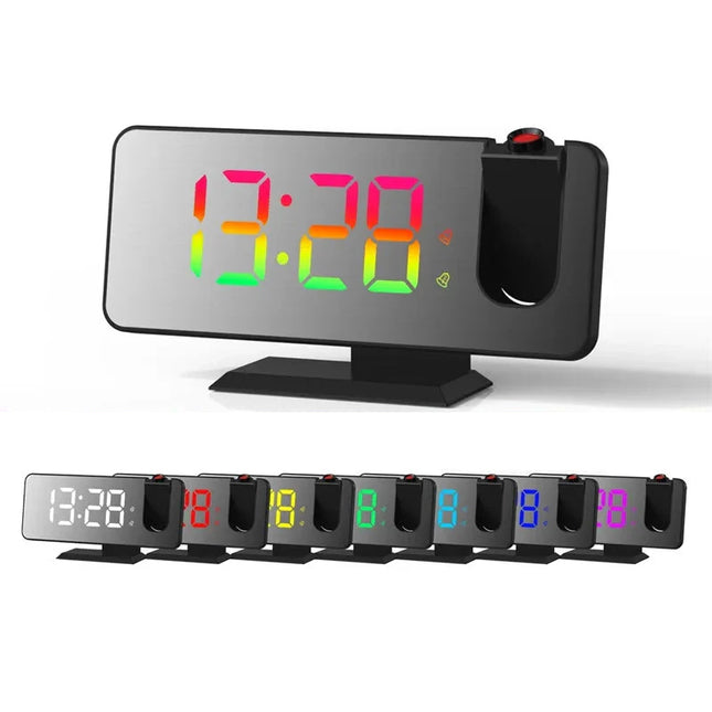 Elektroniczny budzik z projektorem na sufit