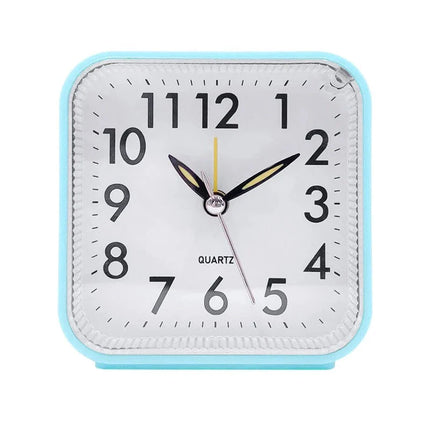 Prosty kwadratowy budzik analogowy na baterie