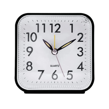 Prosty kwadratowy budzik analogowy na baterie