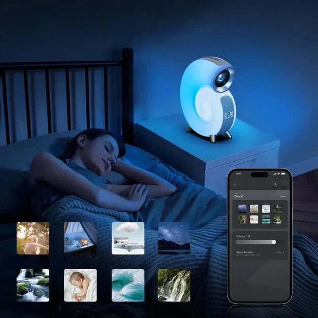 Budzik symulator świtu z głośnikiem Bluetooth