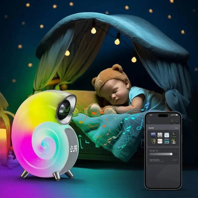 Budzik symulator świtu z głośnikiem Bluetooth