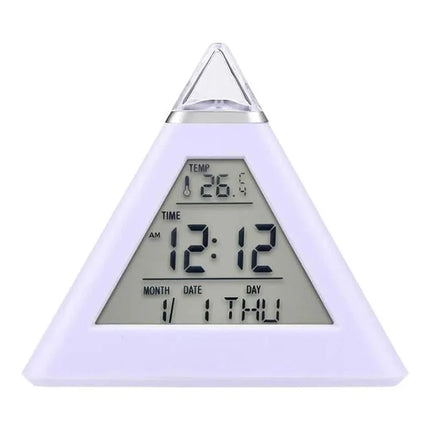 Budzik piramida z lampką zmieniającą kolory