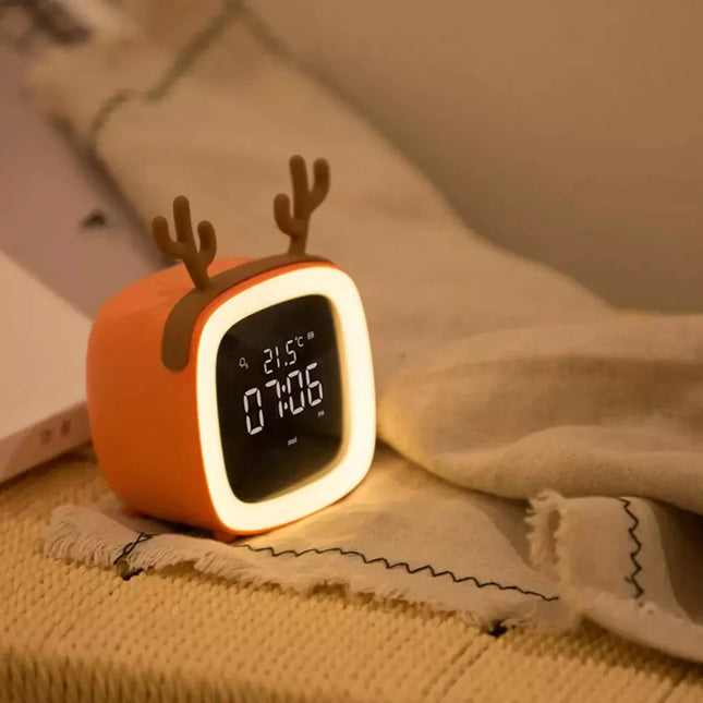 Budzik dla dzieci jelonek lampka nocna
