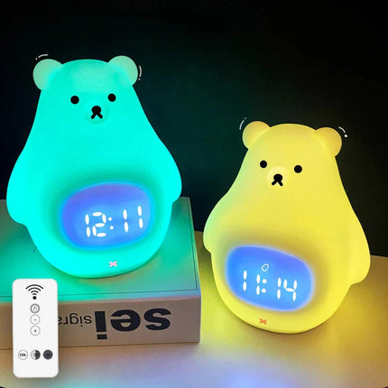 Budzik lampka nocna dla dzieci miś