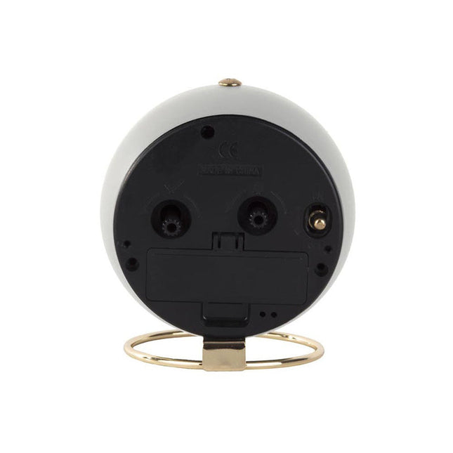 Biały okrągły budzik w stylu vintage