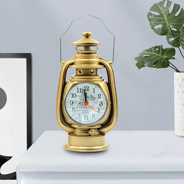 Budzik retro w kształcie lampy naftowej