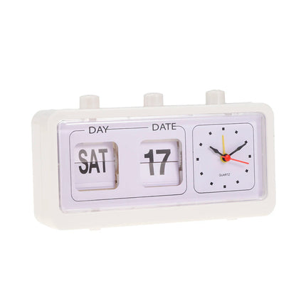 Budzik klapkowy z kalendarzem w stylu retro